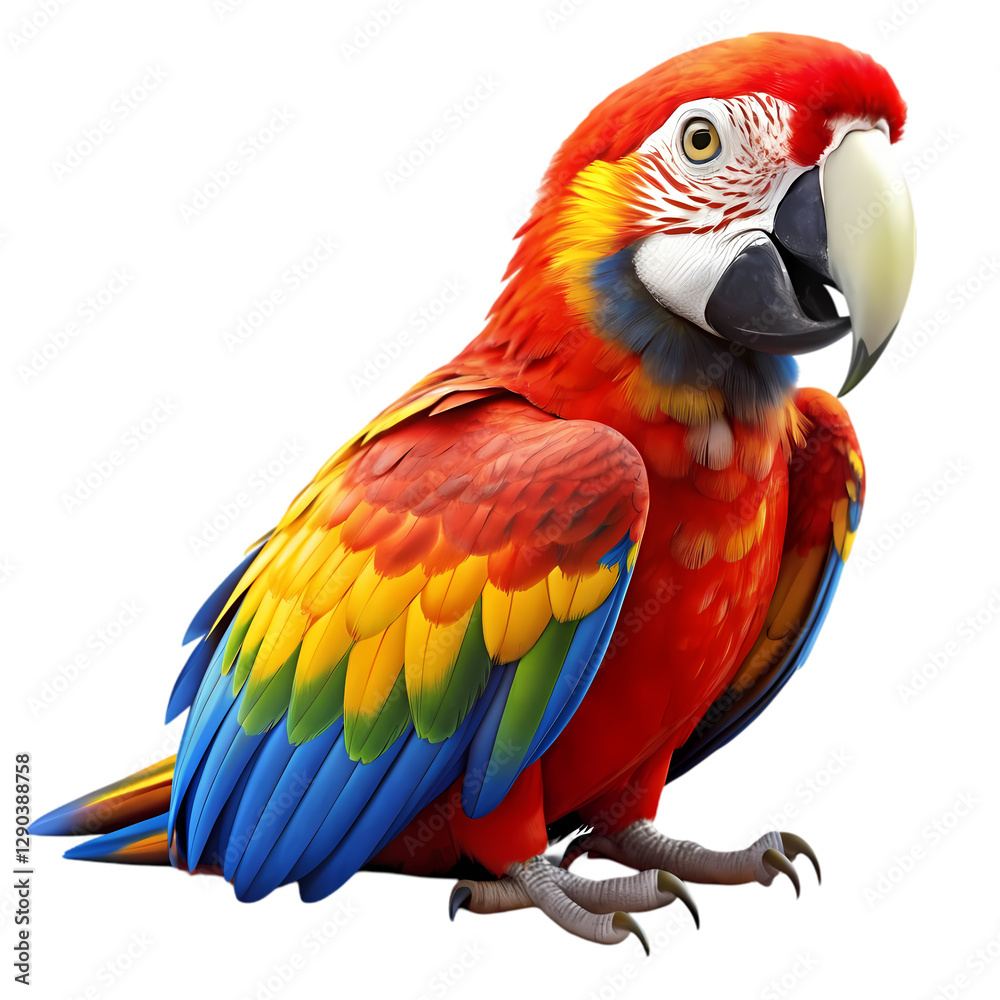 Fototapeta premium Scarlet Macaw: Stunning Bird Photos isolated on transparent background