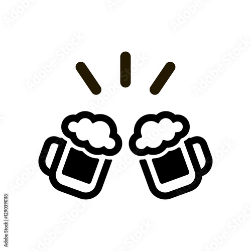 ビールで乾杯するアイコンイラスト