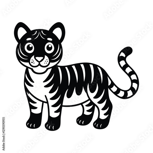 Tiger cartoon isolated on white background