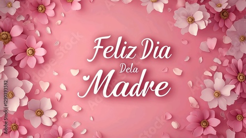 Happy mother day illustration background with feliz dia de la madre text to celebrate mother's day in spain