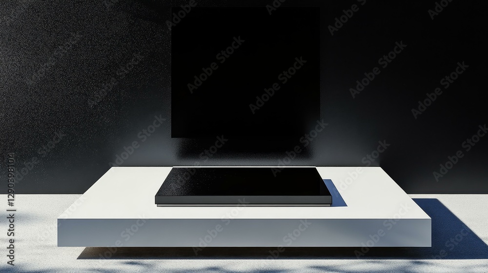 Modern Minimalist Black and White TV Display Setup Modern Minimalist Black and White TV Display Setup