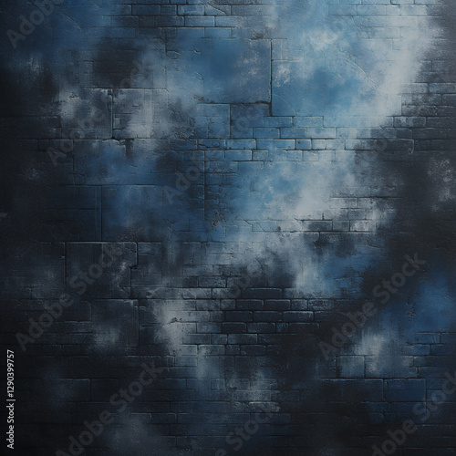 Textured Wall With Dark Blue And Gray Cloud Patterns Background