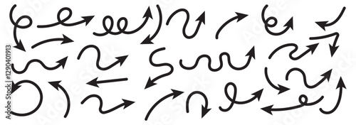 hand drawn arrow collection. vector