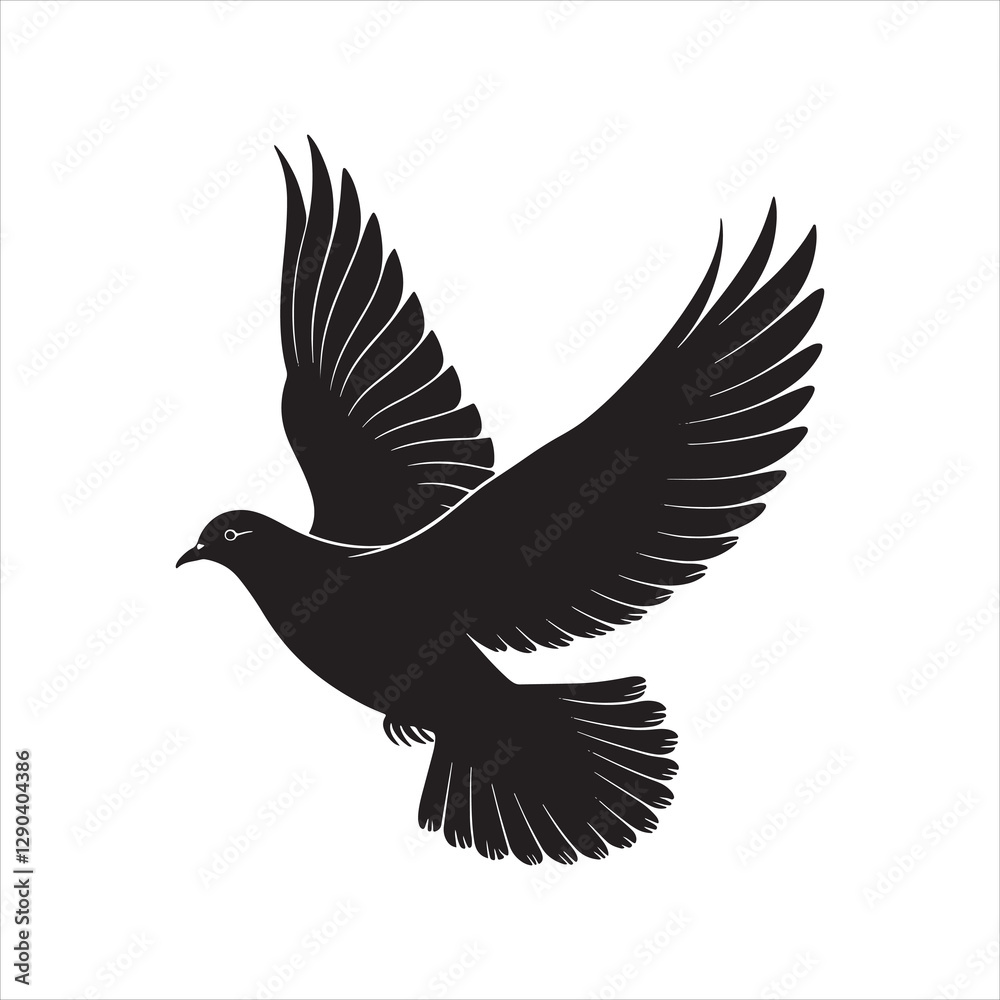 Obraz premium Flying dove silhouettes isolated pigeon