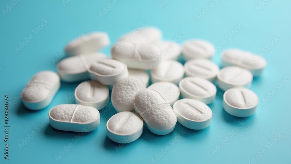 Electrolytes tablets. Pills are white and have lot of white ones Electrolytes tablets. Pills are white and have lot of white ones