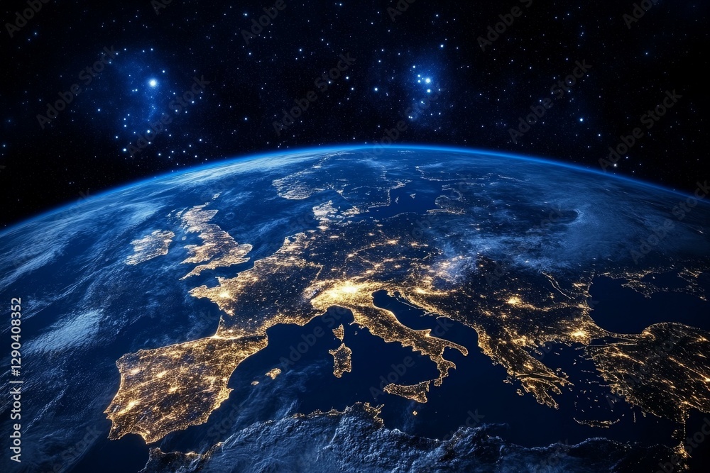 Fototapeta premium European Night Lights from Space