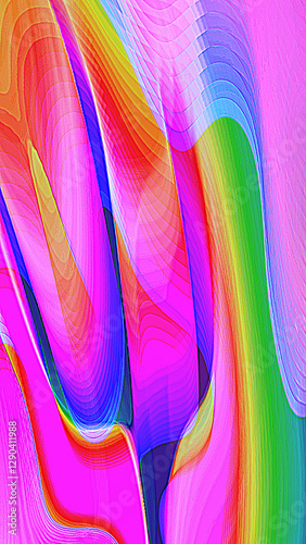 Abstract neon rainbow psychedelic pixelated digital glitch background