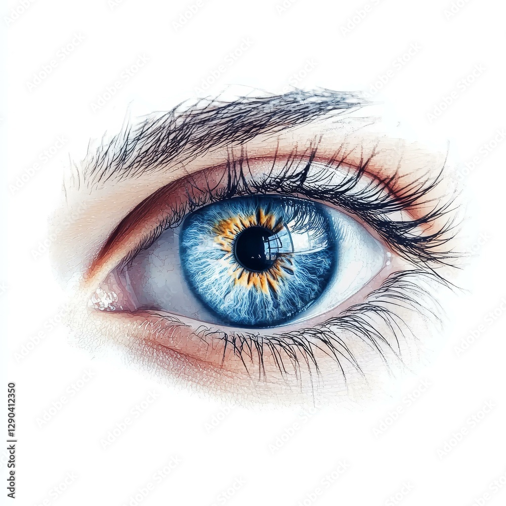 Closeup of a Beautiful Blue Eye with Detailed Iris Closeup of a Beautiful Blue Eye with Detailed Iris