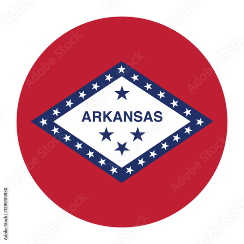 Arkansas circle flag logo icon digital vector illustration