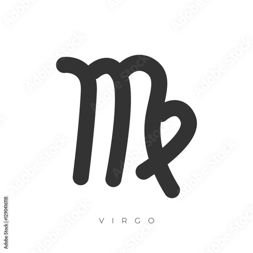 Virgo zodiac sign line art symbol vector illustration isolated on white background
