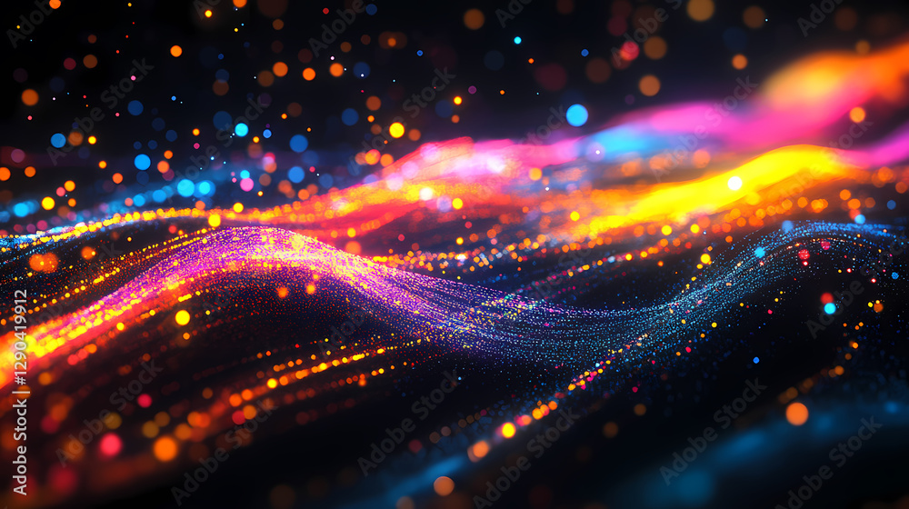 Colorful abstract art with wave-like texture and light spots Colorful abstract art with wave-like texture and light spots