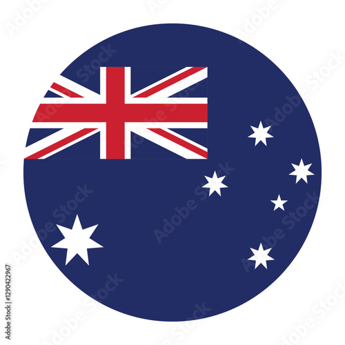 Australia circle flag logo icon digital vector illustration