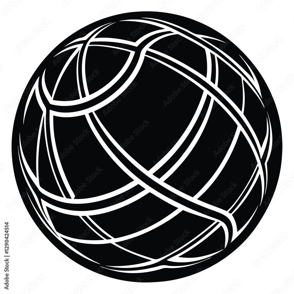 Naklejka premium bandy ball vector silhouette black