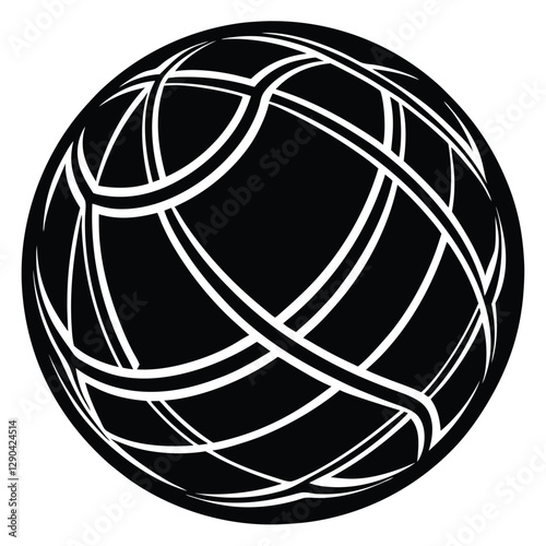 bandy ball vector silhouette black