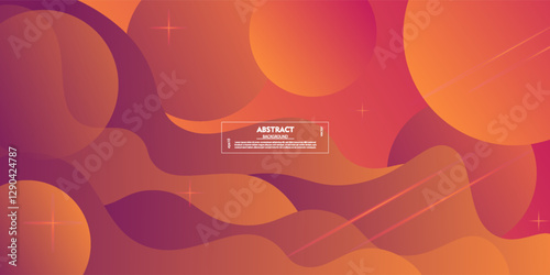 Modern purple and orange gradient geometric business banner design. Creative banner design with wave shape as template. Simple horizontal banner. Vector Eps10