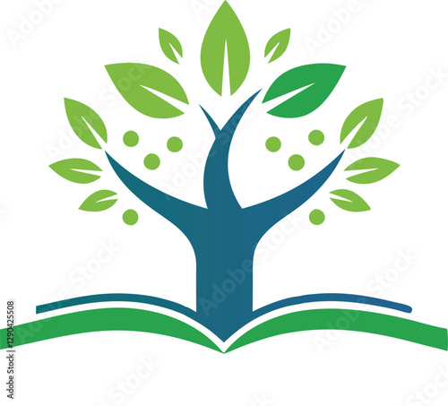  Tree Education Logo Vector Illustration – Printable Graphics Design for Microstock