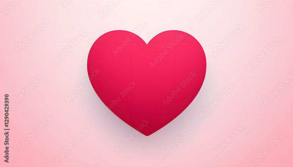 Glossy heart shape on pink background for romance and love concept Glossy heart shape on pink background for romance and love concept