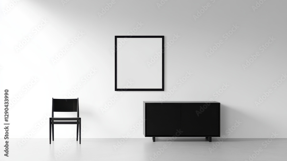 A minimalist black-and-white typography wall print with clean
