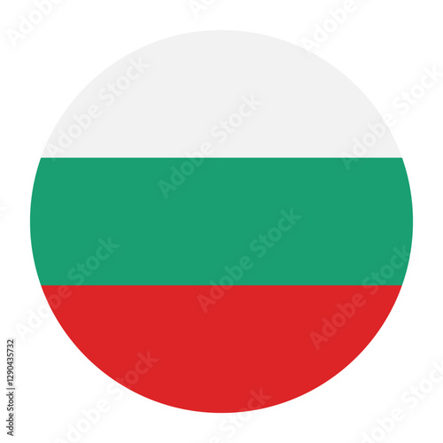 Bulgaria circle flag logo icon digital vector illustration