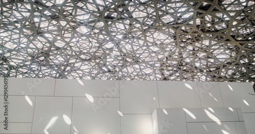 Canvas Print Close-up of the openwork dome of the Abu Dhabi Museum of Art in Dubai