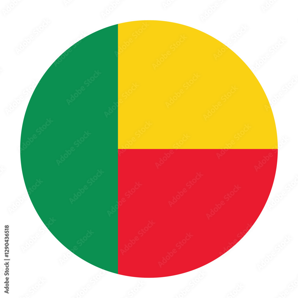 Benin circle flag logo icon digital vector illustration Benin circle flag logo icon digital vector illustration