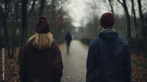 Relationship tension in a park. Featuring emotional coldness and frustration