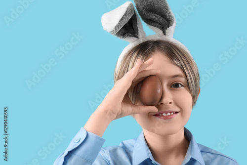 Cute little boy in bunny ea...