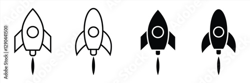rocket launch icon. vector illustration