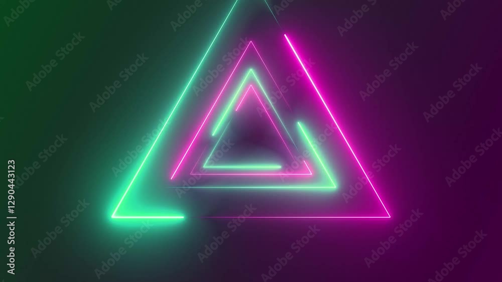 Abstract background with neon triangles. Seamless loop Sci-fi tunnel with neon triangles. Endless flight forward. Modern neon lighting. Seamless loop 3d render projection show, video mapping Abstract background with neon triangles. Seamless loop Sci-fi tunnel with neon triangles. Endless flight forward. Modern neon lighting. Seamless loop 3d render projection show, video mapping
