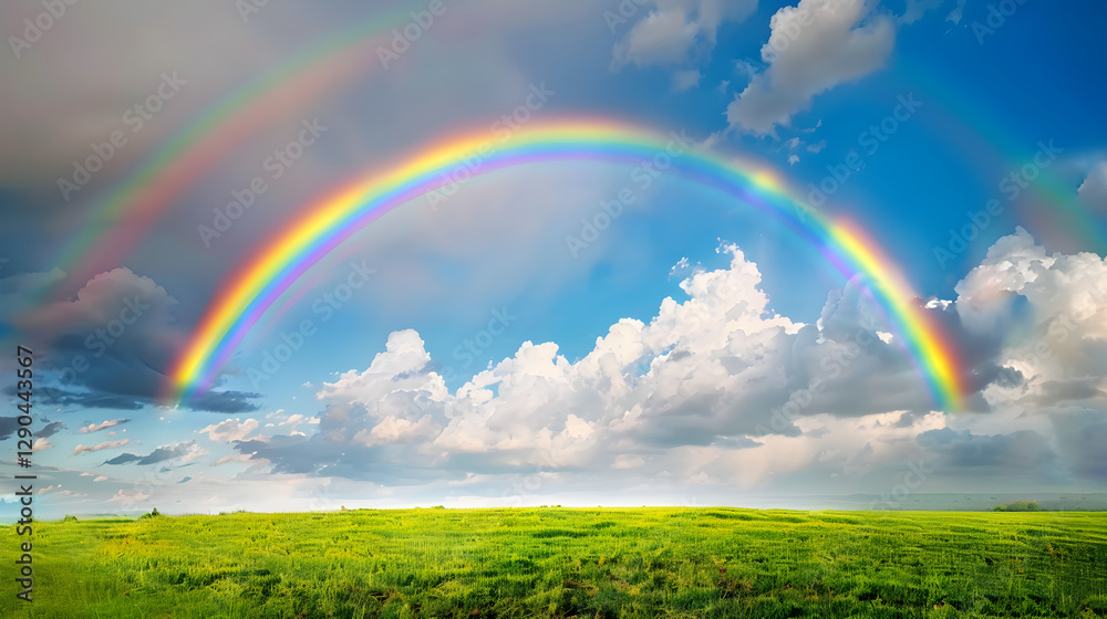 Enchanting Rainbow Arches Over Serene Meadow Capturing Nature's Spectacular Display of Colors and Light Enchanting Rainbow Arches Over Serene Meadow Capturing Nature's Spectacular Display of Colors and Light