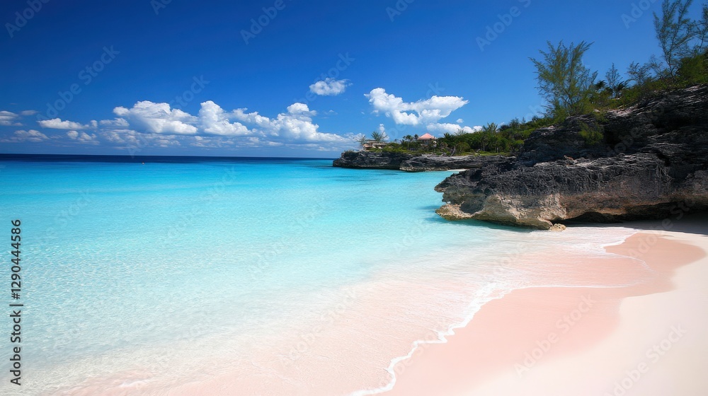 Fototapeta premium Tranquil Beach with White Sands and Crystal Waters