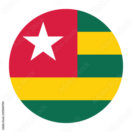 Togo circle flag logo icon digital vector illustration