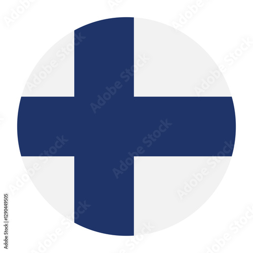 Finland circle flag logo icon digital vector illustration