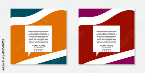 Modern and professional creative clients testimonial or clients feedback review template design with clean organic shape