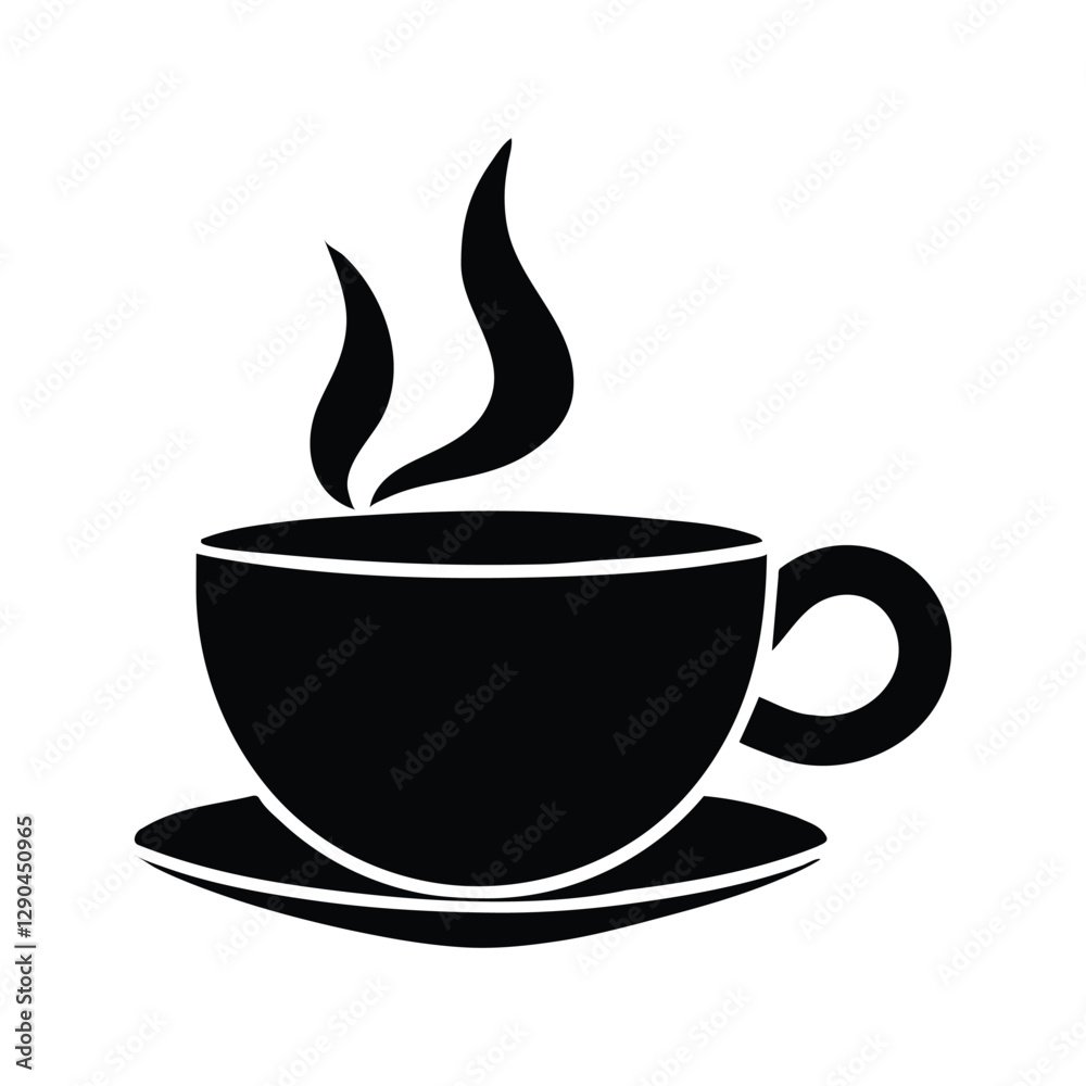 Fototapeta premium Tea Cup Vector silhouette illustration