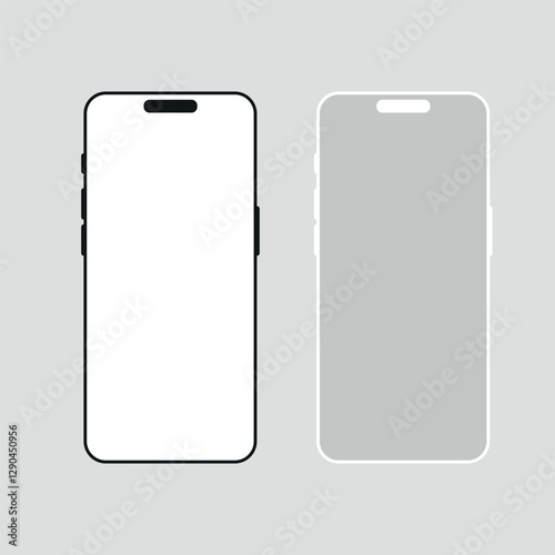 Smartphone screen template. Mobile phone eps 10 vector illustration. Phone mockup sample image