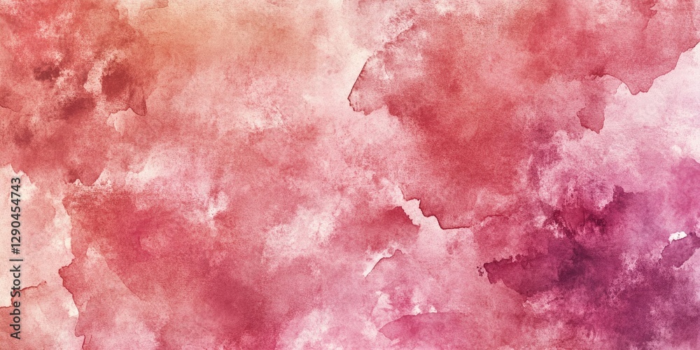 Fototapeta premium Soft watercolor texture featuring shades of pink, red, and purple with an abstract wash effect, creating a fluid and vibrant background.