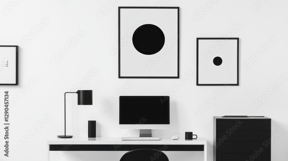 Obraz premium A black-and-white minimalist poster with a classic motivational phrase