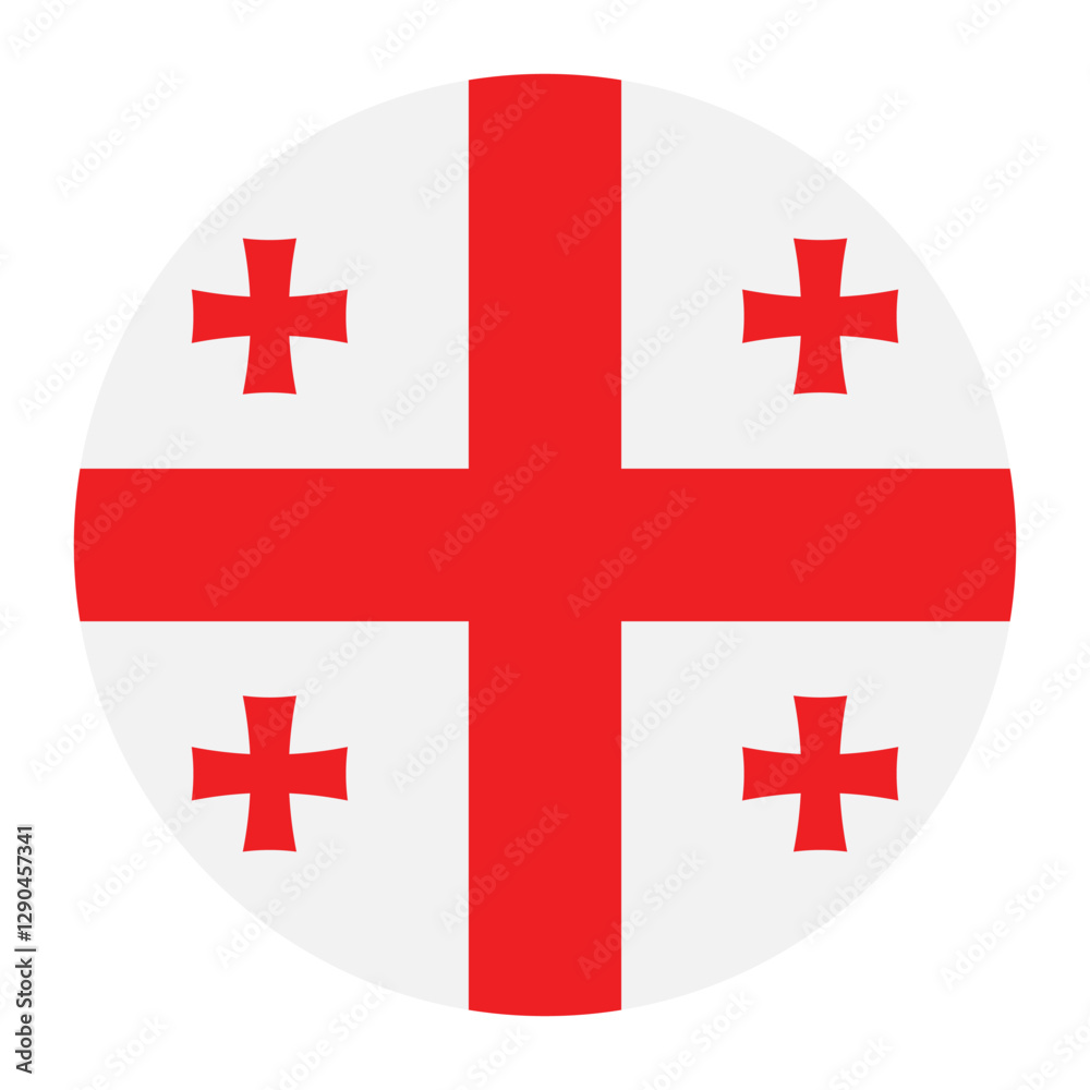 Georgia circle flag logo icon digital vector illustration Georgia circle flag logo icon digital vector illustration