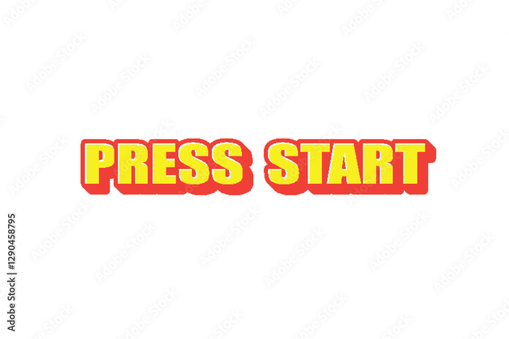 PRESS START. pixel art .8 bit game. retro game. for game assets in vector illustrations on white background. PRESS START. pixel art .8 bit game. retro game. for game assets in vector illustrations on white background.
