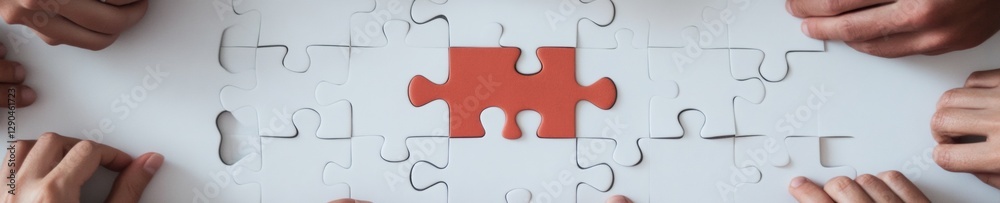 Modern Collaborative Office Puzzle Hands Aligning Jigsaw on White Desk - Corporate Teamwork Visualization and Innovative Business Strategy for Project Success Modern Collaborative Office Puzzle Hands Aligning Jigsaw on White Desk - Corporate Teamwork Visualization and Innovative Business Strategy for Project Success