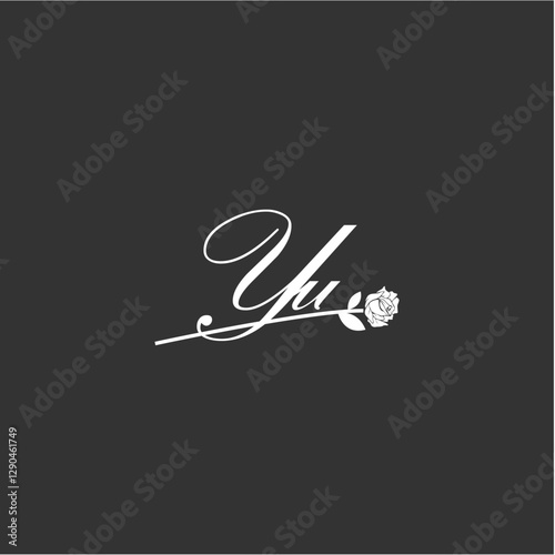 Initial YU art illustration flower design creative