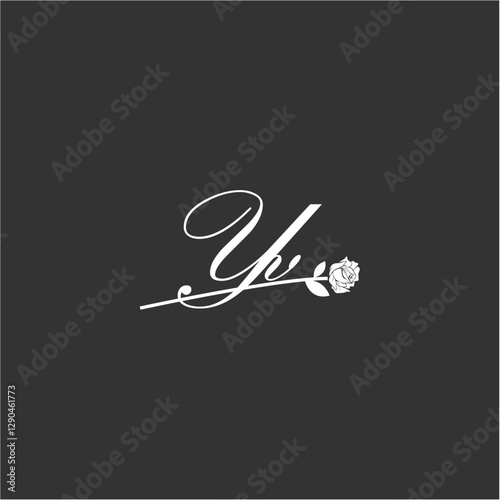 Initial YV art illustration flower design creative