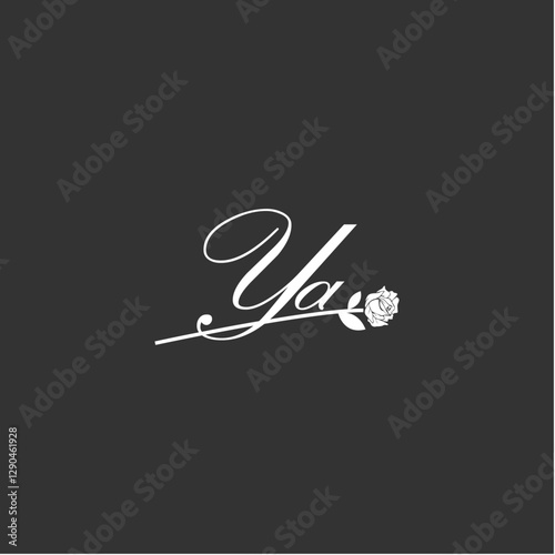 Initial YA art illustration flower design creative