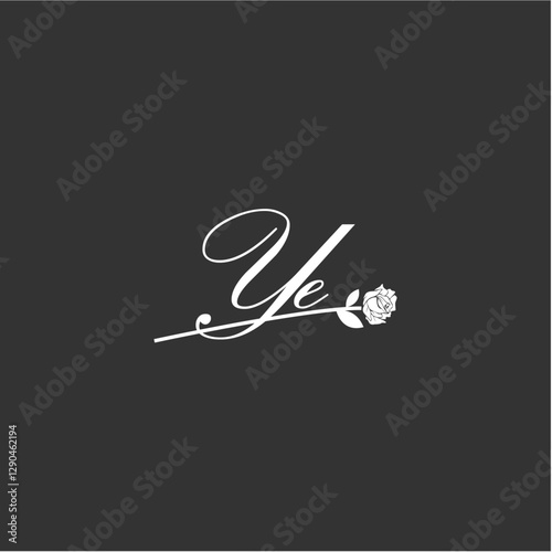 Initial YE art illustration flower design creative