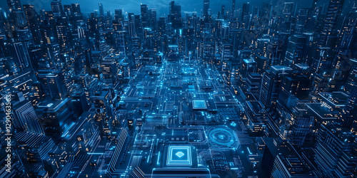 circuits , Abstract background with a blue, glowing circuits , DLD , computer ,Abstract digital background with blue glowing lines and square shapes