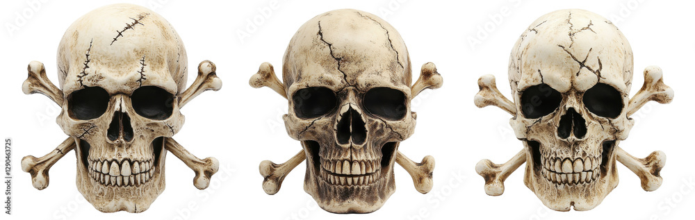 Obraz premium set of skull and crossbones isolated on transparent background