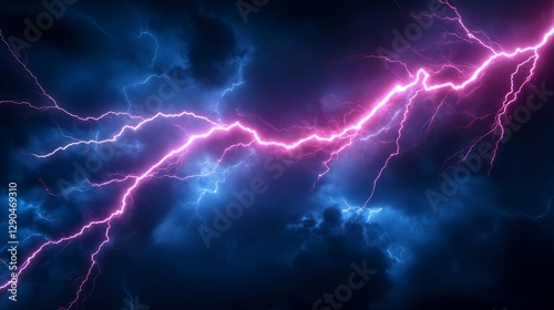 Wallpaper Mural Dramatic Lightning Storm in Dark Sky - Nature's Power Torontodigital.ca