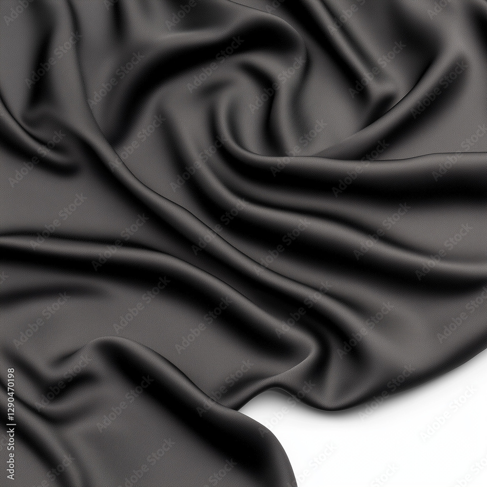 Obraz premium Black silky fabric with smooth flowing folds