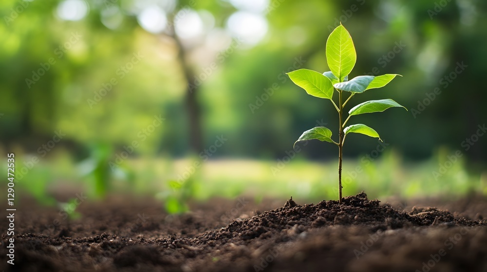 Thriving Seedling Emerging from Soil Ecological and Sustainable Growth Thriving Seedling Emerging from Soil Ecological and Sustainable Growth